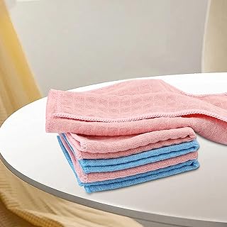 5pcMicrofiber Kitchen Cleaning Cloth or Dishes, Absorbent and Lint Free Household Dish Rags with Scrub Side,Ultra Absorbent and Solid Color Dish Towels for Kitchen Fast Drying Dishcloth
