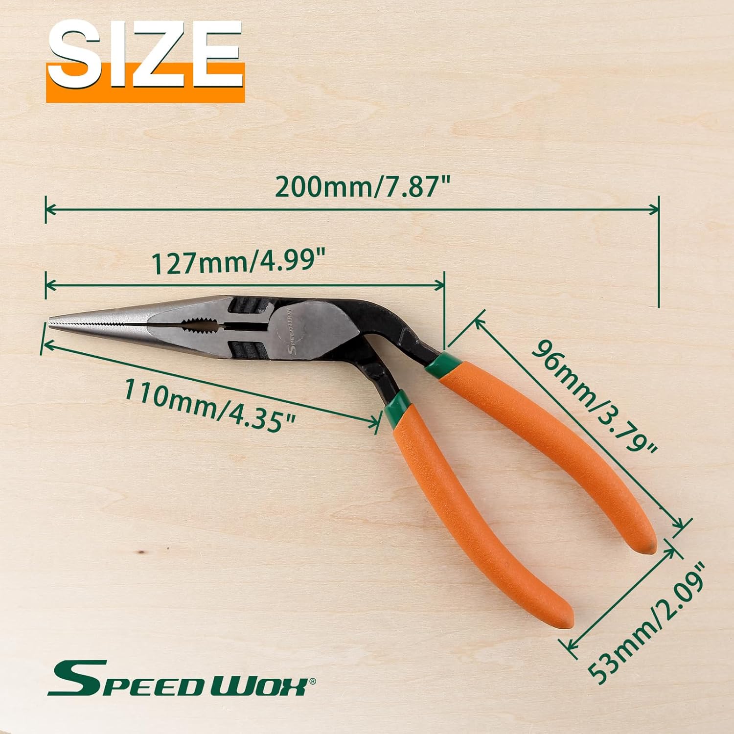 SPEEDWOX High Leverage Long Nose Pliers Pistol Grip Pliers High Leverage Pistol Grip Professional Tool Wire Cutters Reduce Effort by 35% Offset Angled Head Offers Increased Access and Leverage