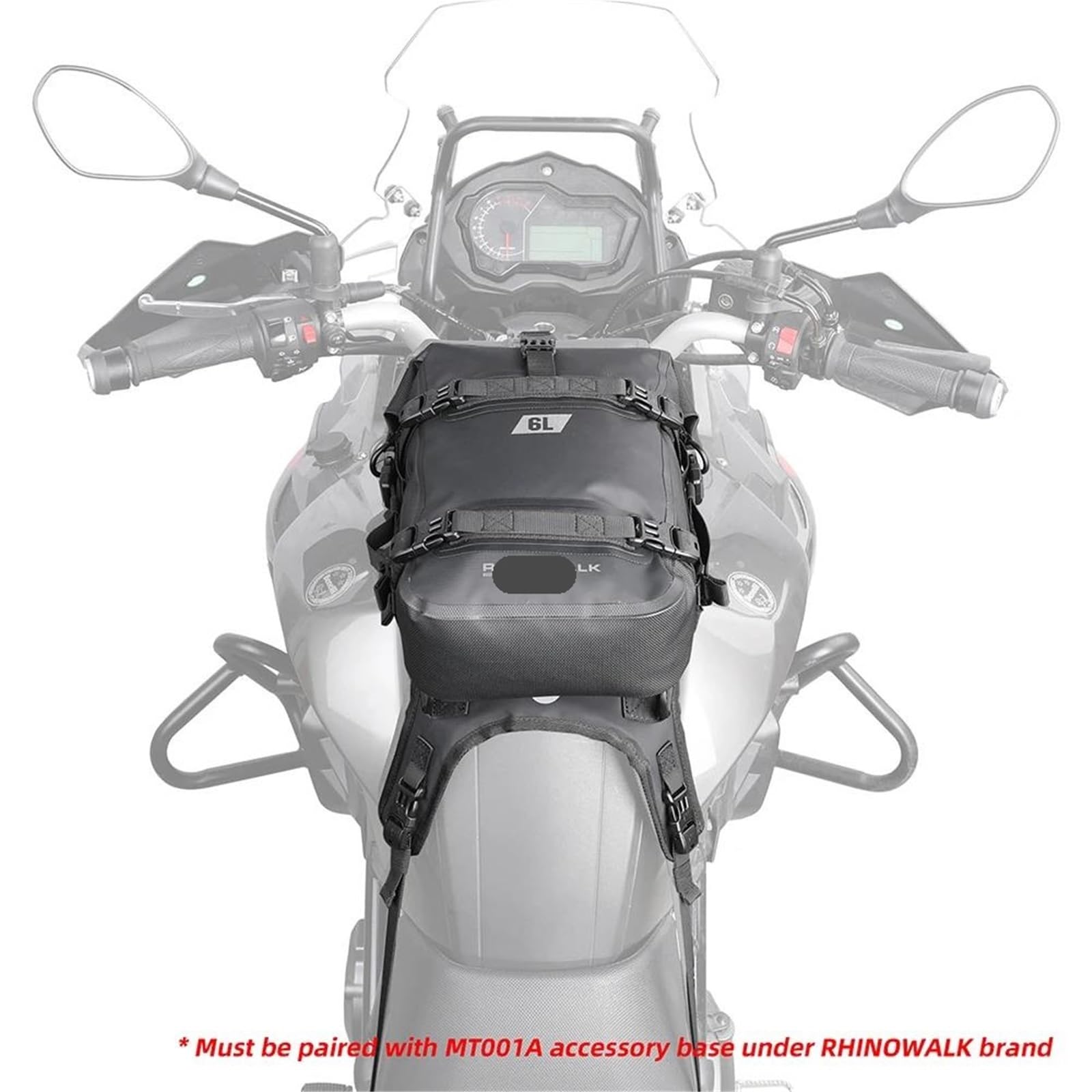 Borsa Per Telaio Laterale Per Moto Borsa Moto Da Sella Posteriore(Black)