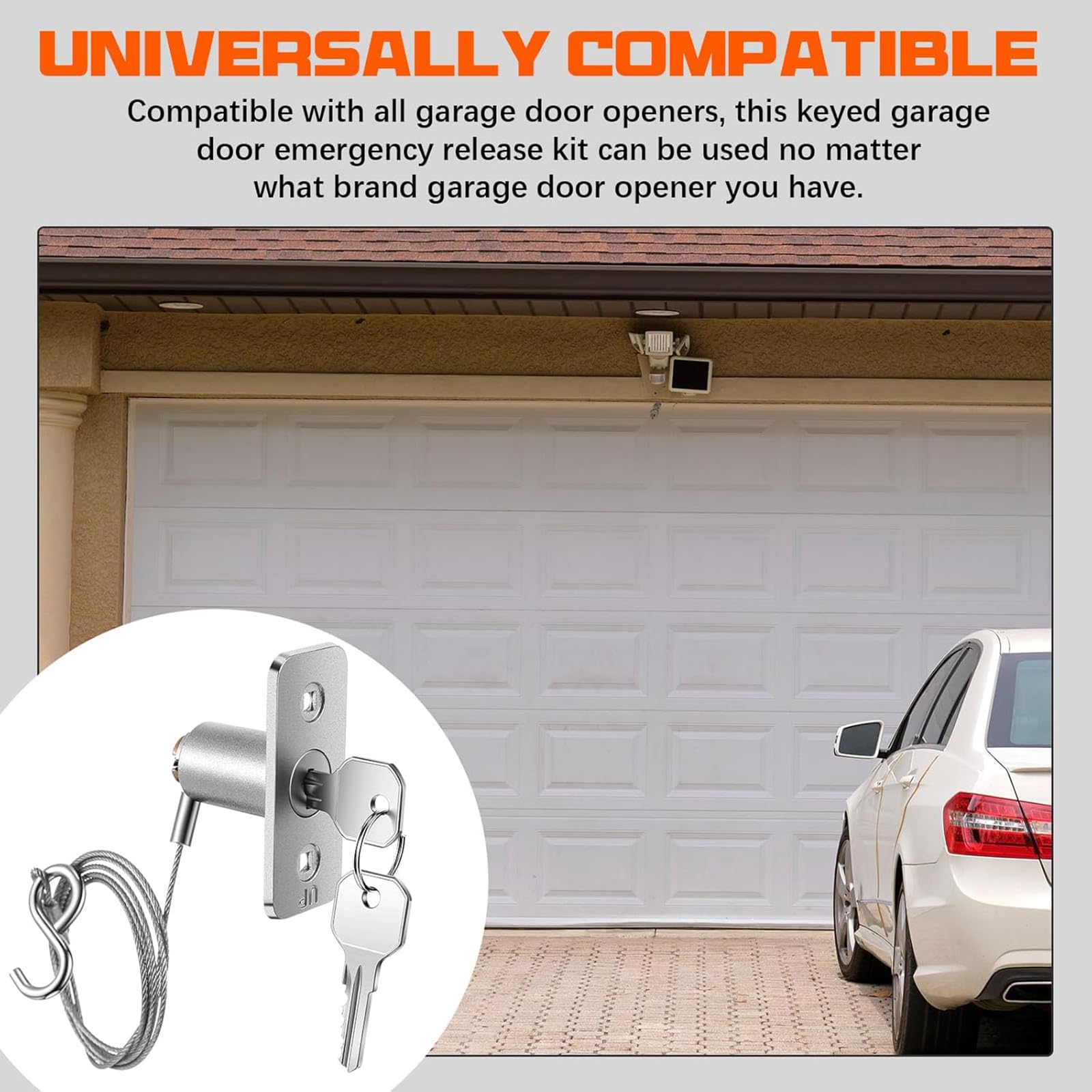 Serratura A Sblocco Manuale Per Porta Del Garage Emergenza Costruzione Universale In Acciaio Inossidabile Senza Foratura Richiesta Hardware Per Serratura Porta Compatibile Universale