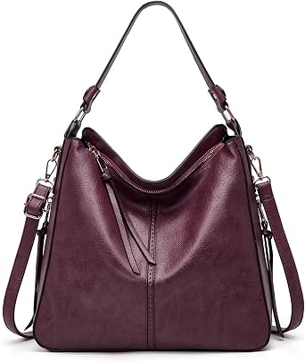 Hobo Bag for Women, Faux Leather Crossbody Tote Bag, Retro Large Size Handbags Shoulder Purse with a Adjustable Strap