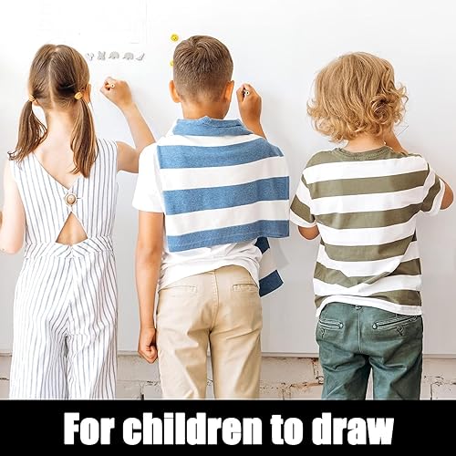 Miniatura 6 de Bloss Pizarra blanca para pizarra de borrado en seco de pared, pizarra de borrado en seco de 17.7 pulgadas x 13 pies con 3 marcadores de borrado en