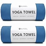 Eunzel 2 Pack Hot Yoga Towel Non Slip Yoga Mat Towel Non-Slip Sweat Absorbent Microfiber Towel for Hot Yoga, Pilates and Workout 72 x 26.5, Navy