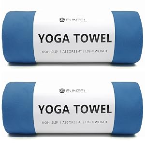 Eunzel 2 Pack Hot Yoga Towel Non Slip Yoga Mat Towel Non-Slip Sweat Absorbent Microfiber Towel for Hot