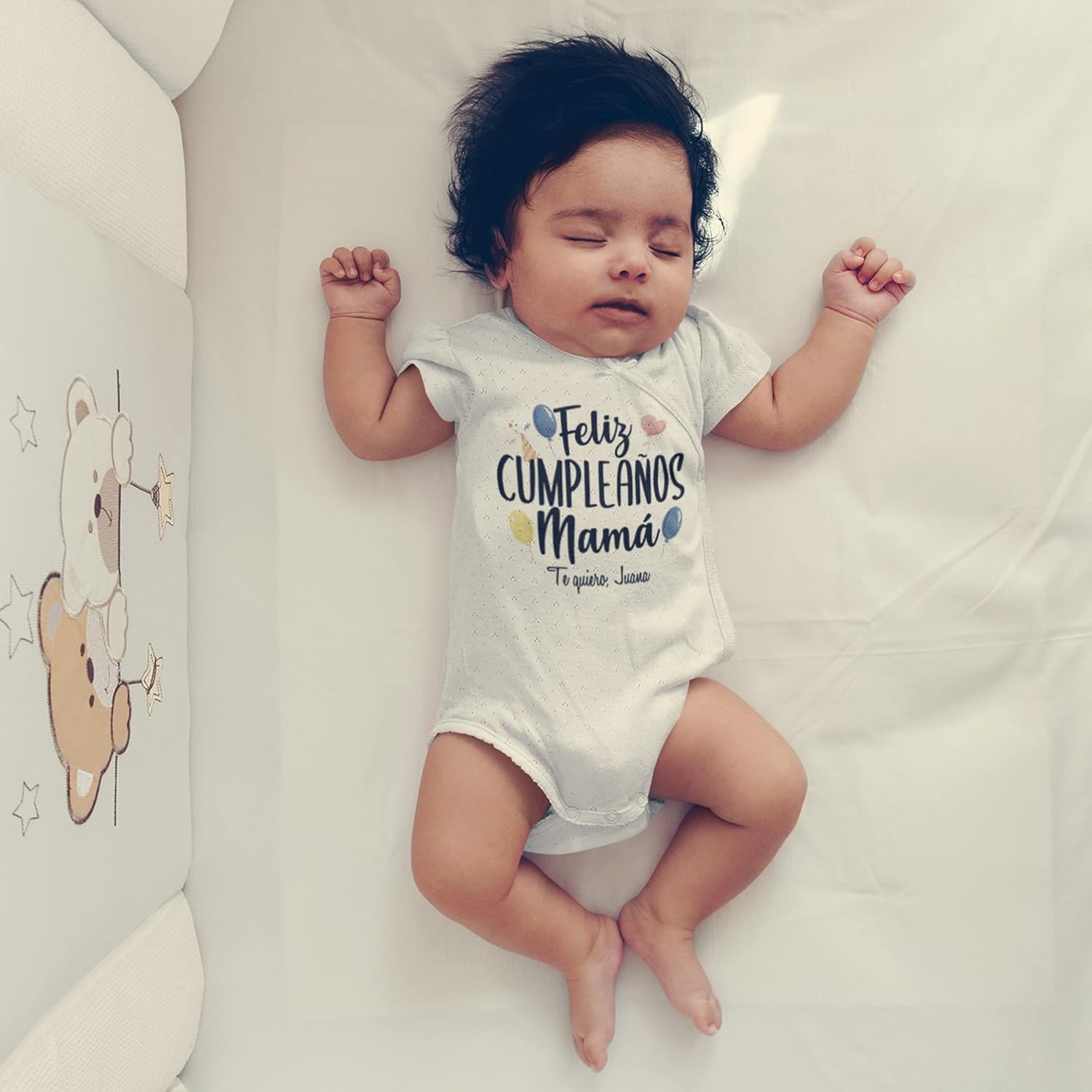 Miniatura 4 de Feliz Cumpleaños Mama - Body de una pieza para bebé, camiseta española de feliz cumpleaños