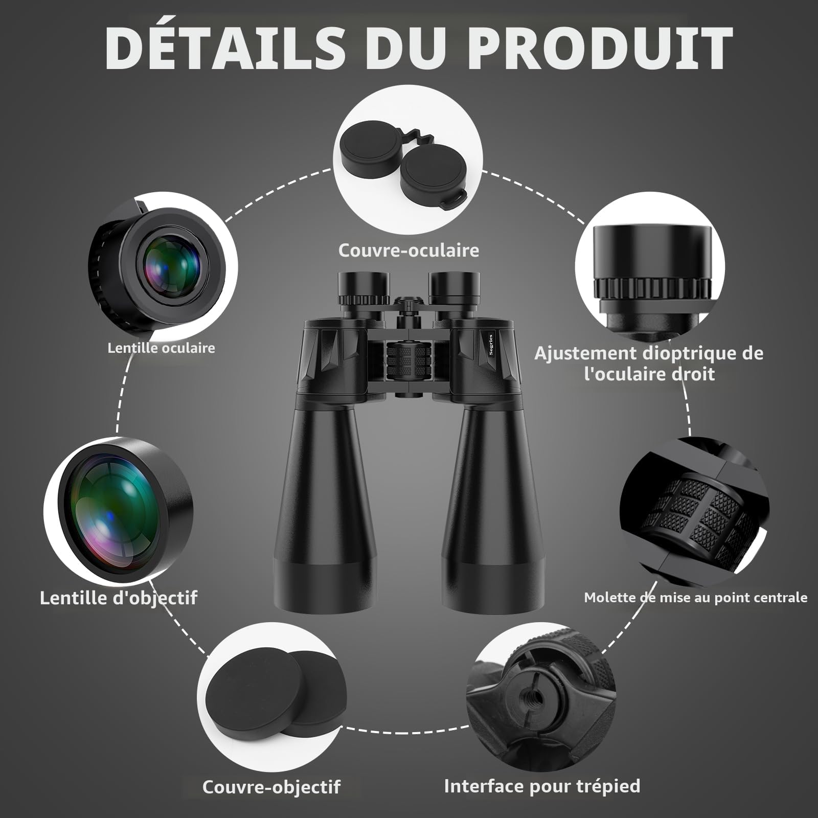 Jumelles Haute Puissance 18x70 pour Adultes - Jumelles d'Extérieur et d'Astronomie à Grande Ouverture pour Observation à Longue Distance avec Adaptateur pour Smartphone et Trépied