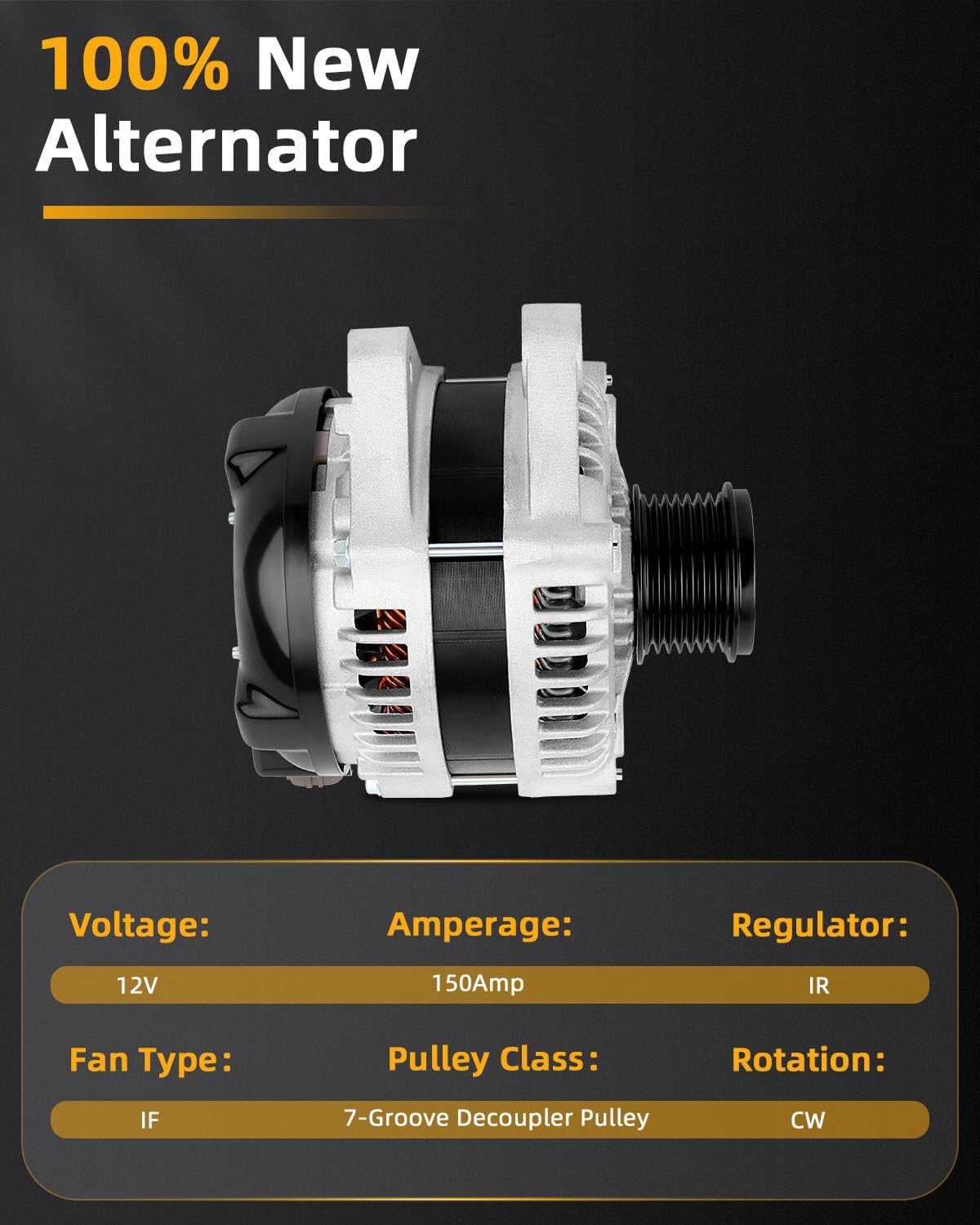 OCPTY Alternator 11196 Fit for Lexus for GS300 2006,for Lexus for GS350 07-11,for Lexus for IS250 06-13,for Lexus for IS350 06-13,2.5L 3.0L 3.5L V6 Replaces 104210-2050 104210-2051