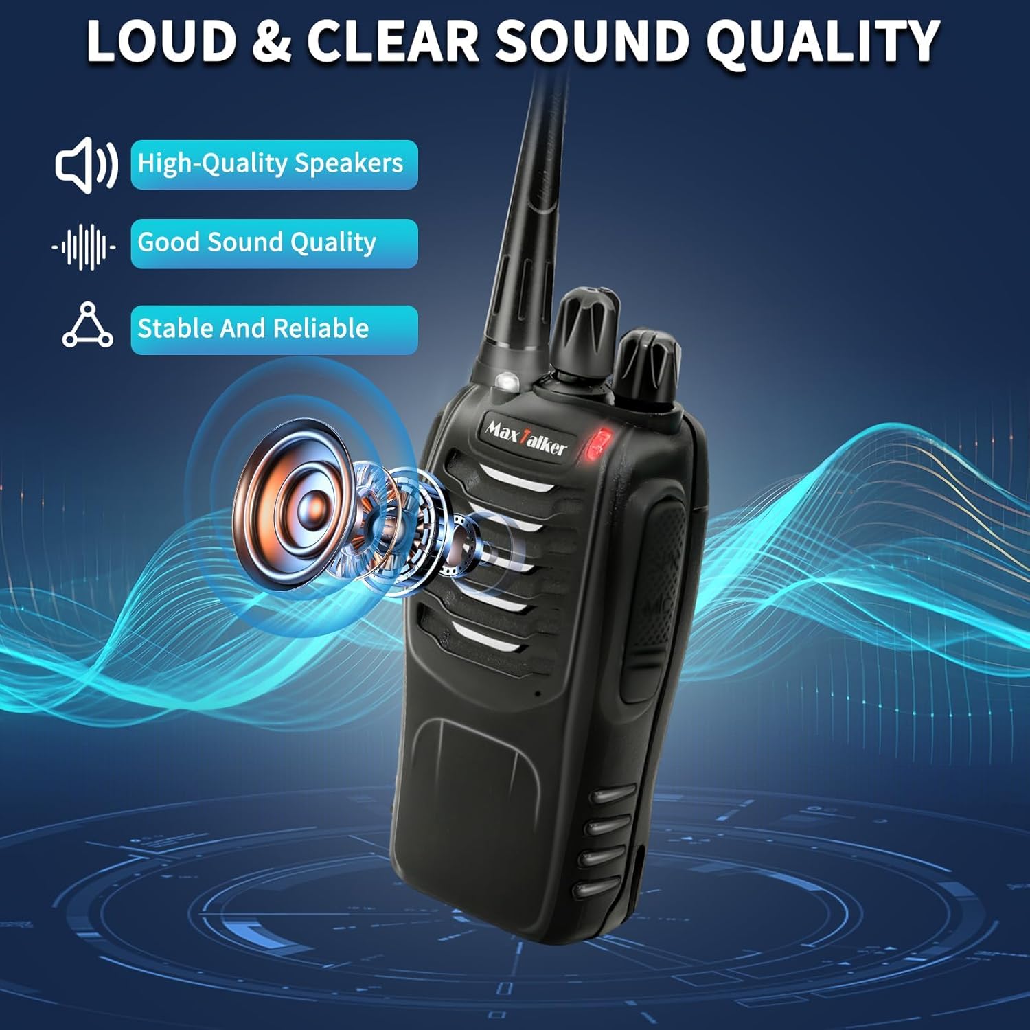 MT-8S Walkie Talkies Long Range for Adults,Rechargeable Walkie Talkie with 6 Way Multi Gang Charger, 1500mAh Li-ion Battery, Earpiece, Flashlight and USB-C Charging (6Pack)