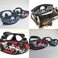 Vista 5 de Cubierta de correa de máscara de buceo de neopreno para máscara de buceo con cierre de gancho y bucle, patrón de bandera de buceo y patrón CCR