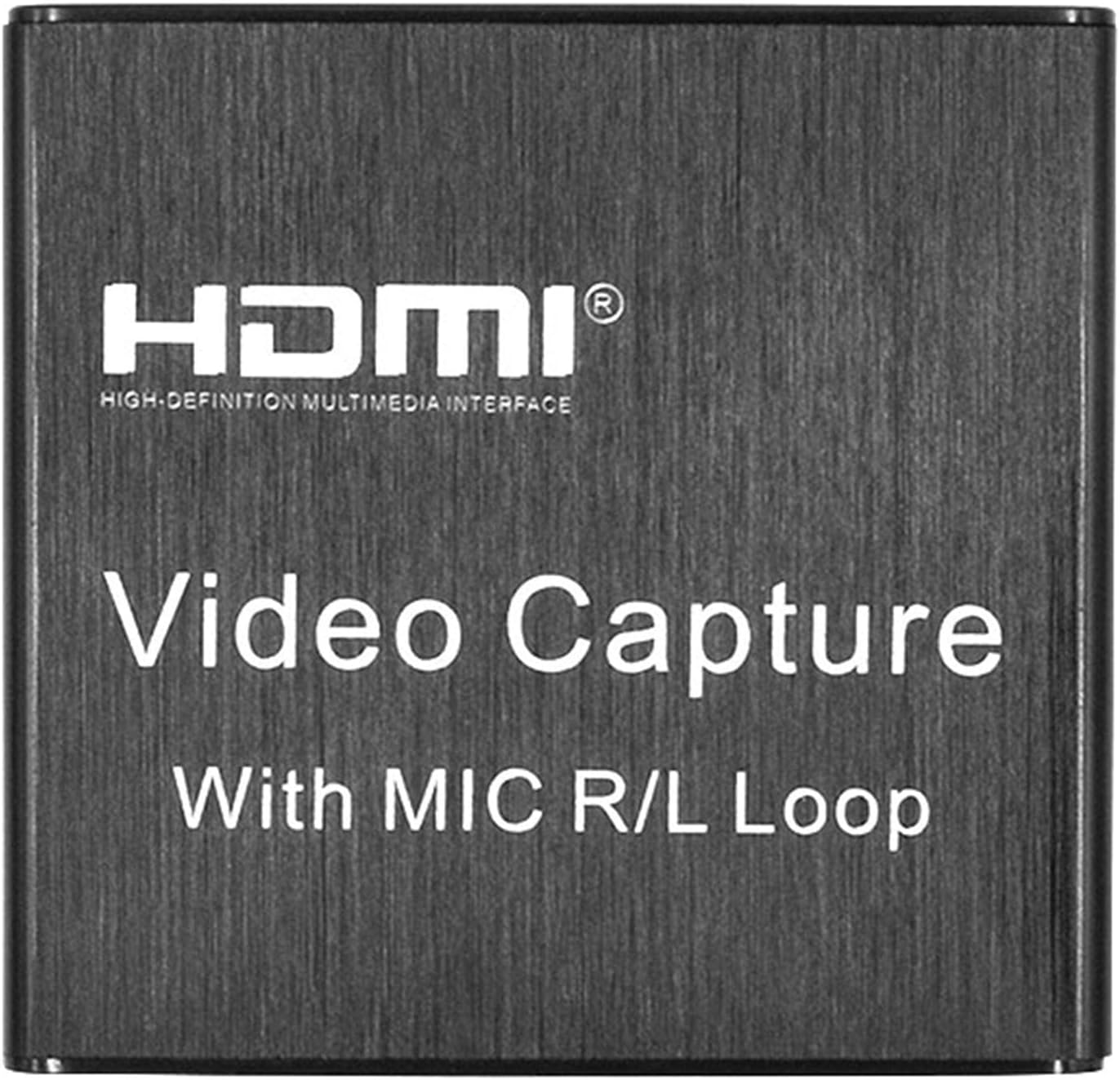 HDMI 4K Video Capture Card USB Live Stream Broadcast Device with MIC Loop Out for Game Recording OBS VLC Plug and Play