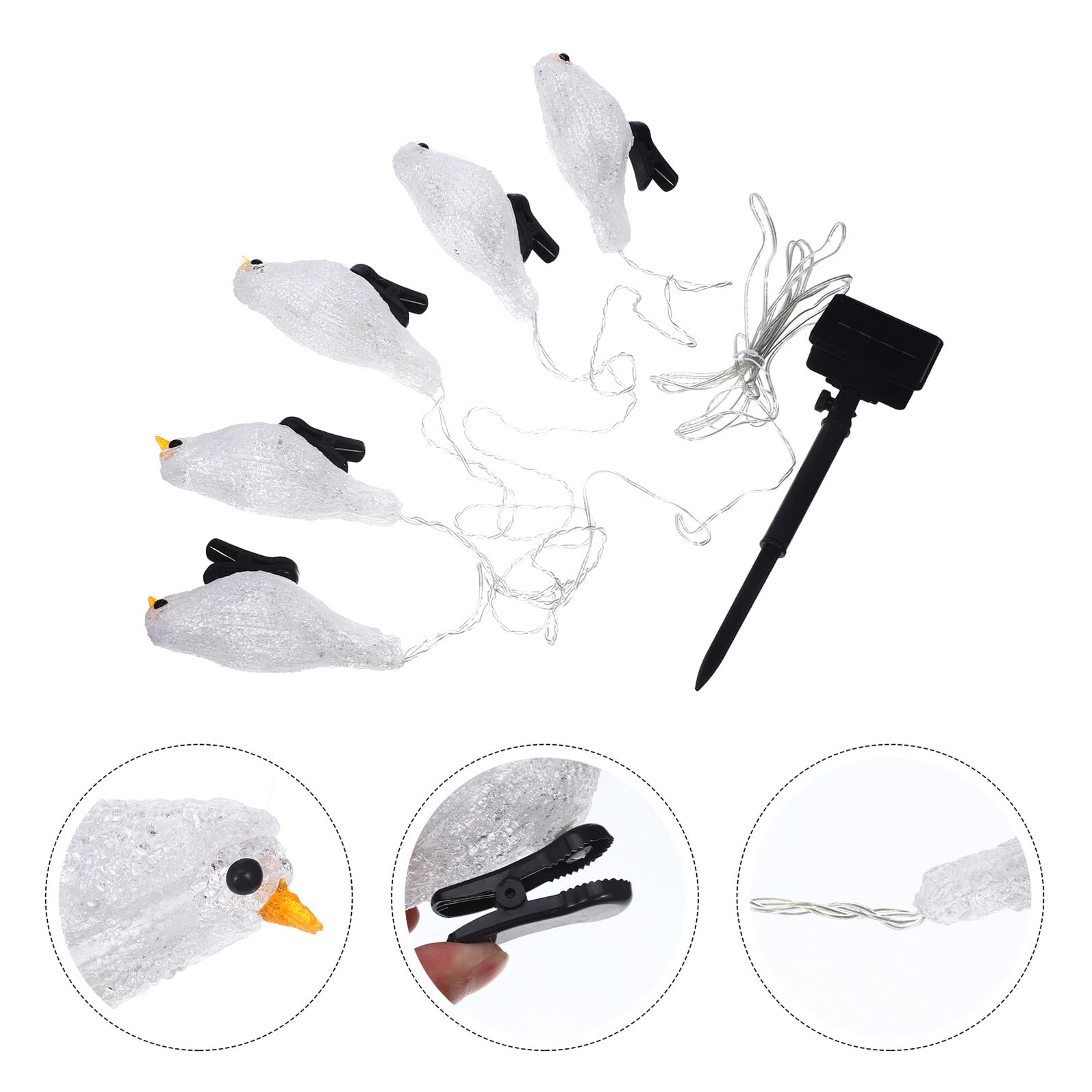Solarbetriebene LED Lichterkette Vogel Acryl Garten Dekoration Wetterfeste Solar Dekolampe für Terrasse Balkon Außenbereiche