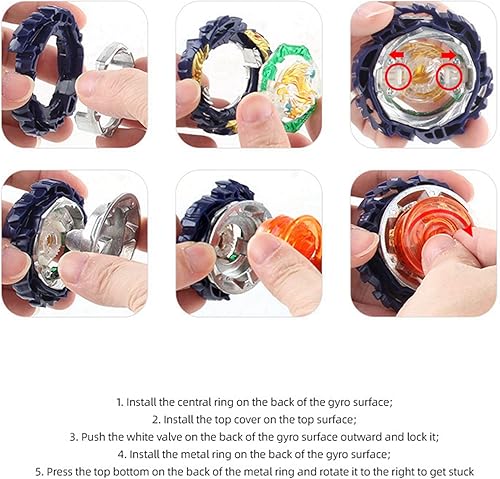 Miniatura 126 de Metal Fusion Games Blade Toy Set Sparking Launcher Grip Bey Battling Top Burst Booster B-122 Starter Geist Fafnir.8'.Ab Left Right Launcher