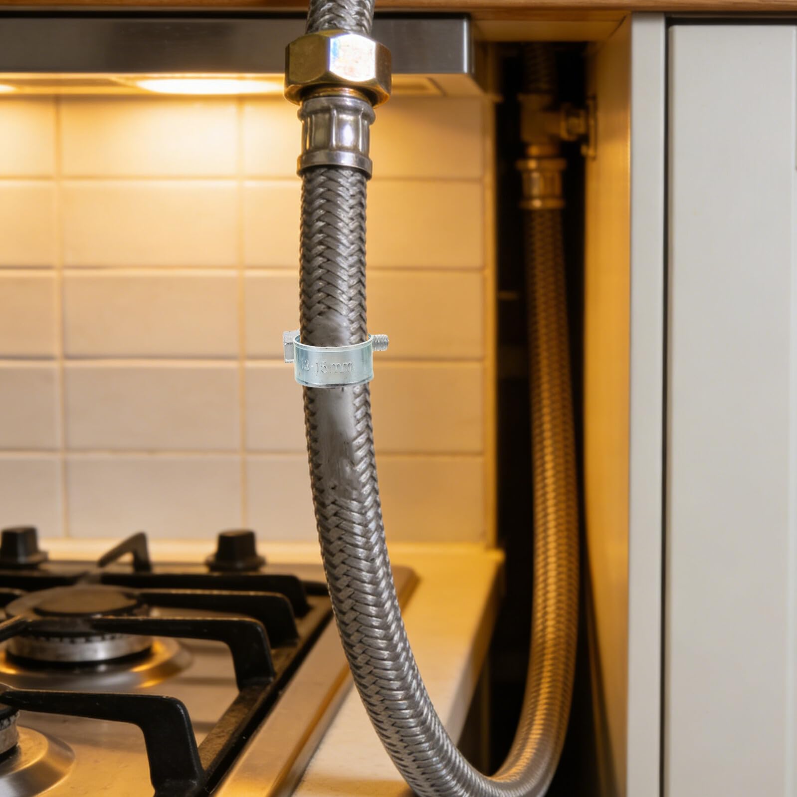30 Unidades Kit Surtido de 30 Abrazaderas de Inyección de Combustible para Mangueras de 1/4, 5/16 y 3/8 Pulgadas, Metal Protección Anticorrosión y Ajuste Firme para Diésel