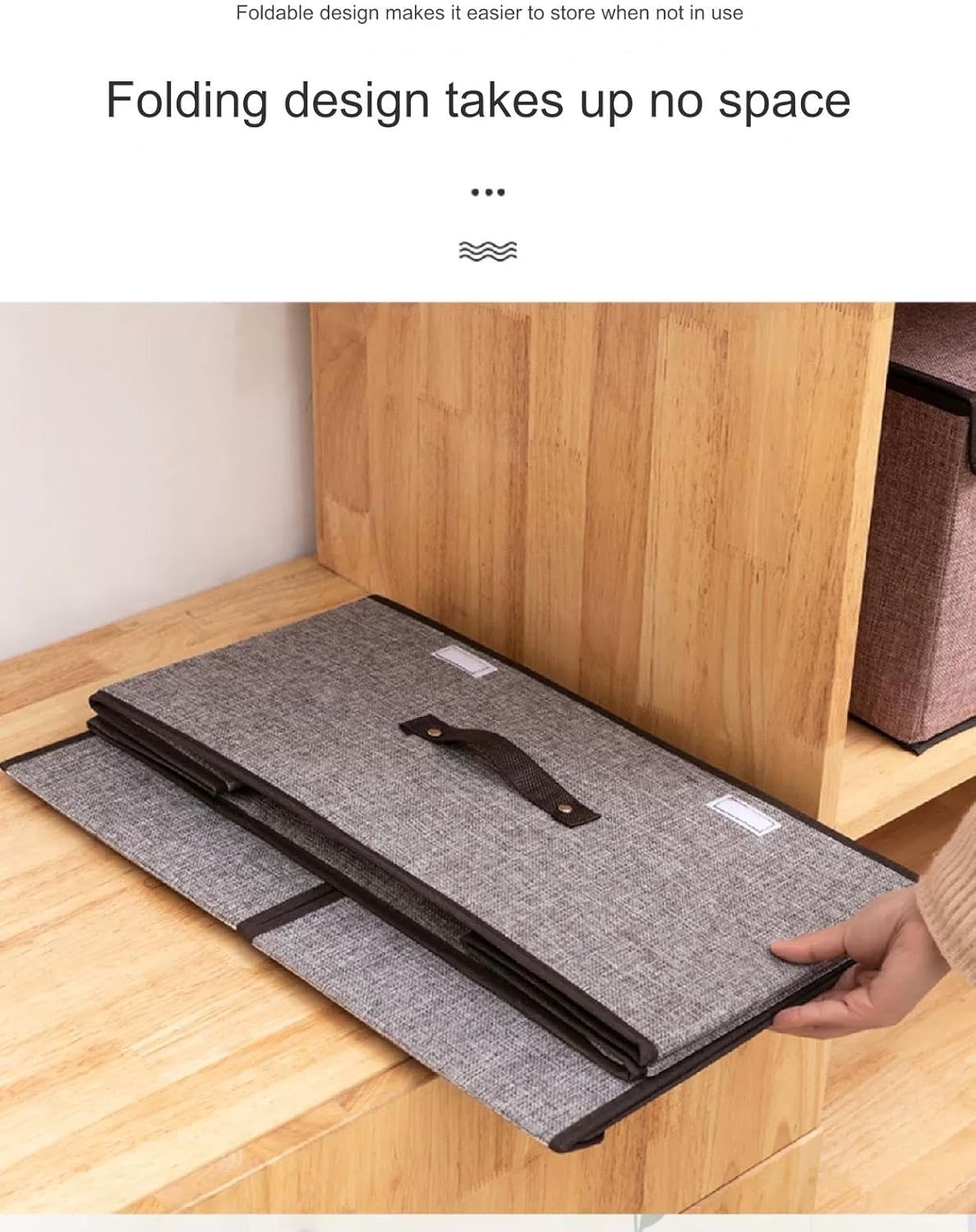 Foldable Storage Box, Foldable Stackable Storage Box, Washable Storage Box Storage Box Cube, Handle, Suitable for Bedroom and Office(Concubine Color)