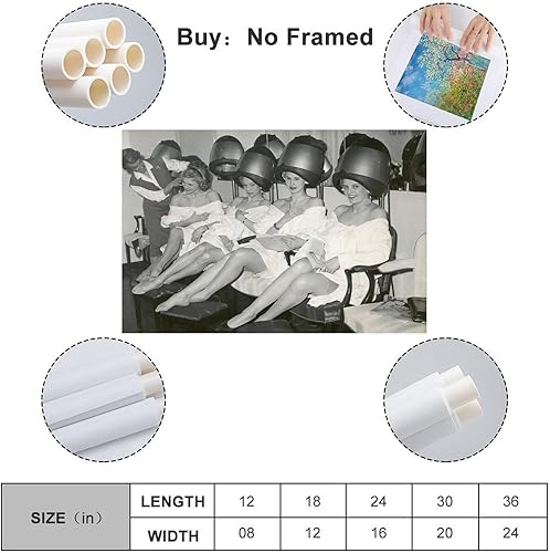 Miniatura 2 de Hair Salon 90s Retro Barber Store Retro Beauty Salon Posters Canvas Painting Print Wall Art Modern Living Room Kitchen Posters Bedroom Room