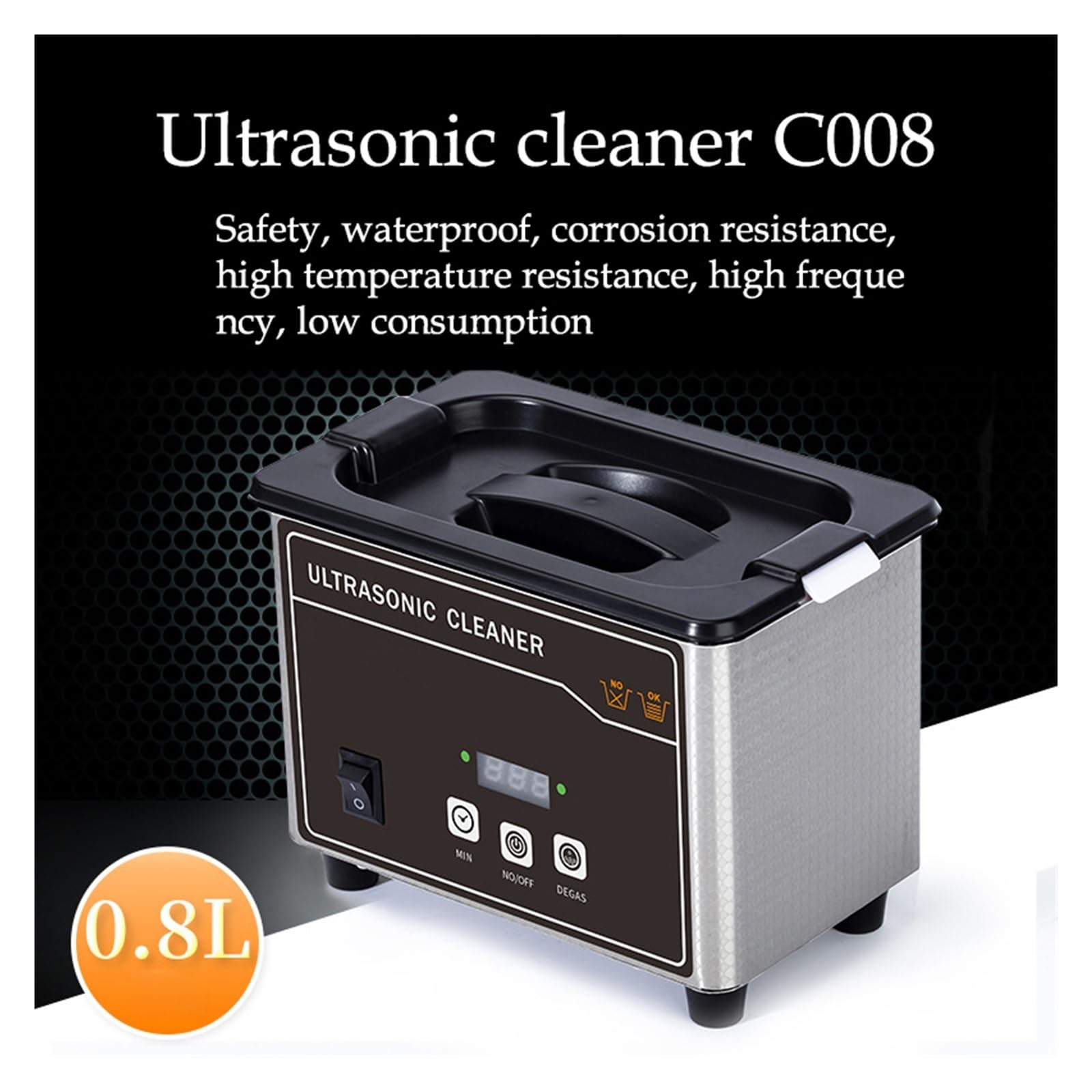 Limpiador Ultrasónico 35w 800ml Cesta De Acero Inoxidable Digital For El Hogar Limpieza por Ultrasonido For Dentaduras Relojes Gafas