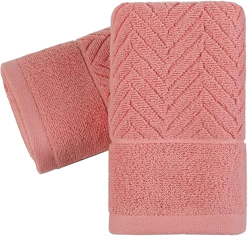 YiLUOMO Juego de 2 toallas de mano suaves 100% algodón, diseño a rayas, ultra absorbentes, decorativas, para baño, 13 x 29 pulgadas