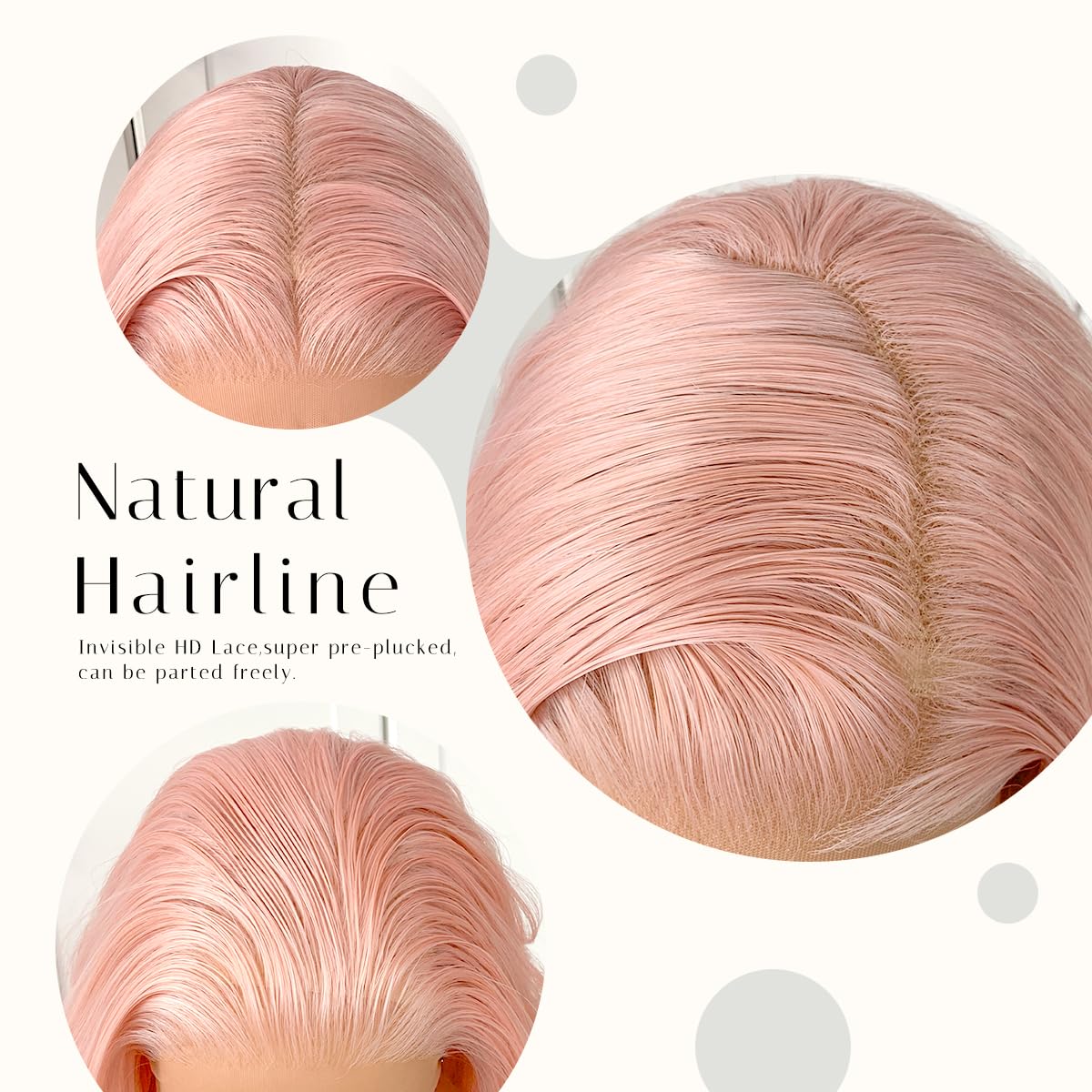 Pastel Pink 13x6 Lace Front Wig, HD 13x6 Pink Synthetic Lace Frontal Wig Pre-Plucked, 26inch Body Wave Wigs 200 Density for Black Women, Pre-Plucked PLUS 1.5’’Hairline