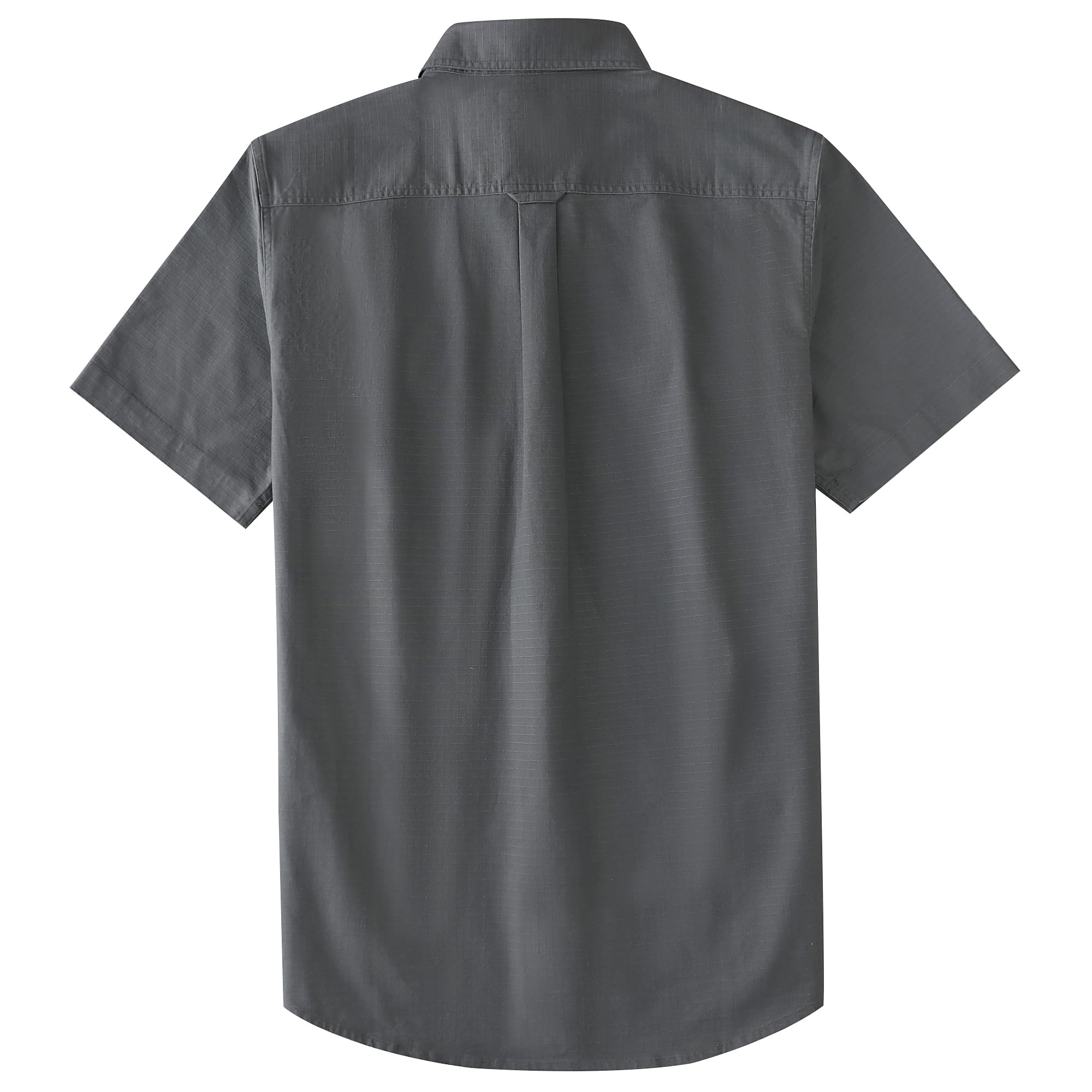 Dubinik® Camisas Hombre Manga Corta Elasticidad Regular Fit Trabajo Casual 2 Bolsillos Botón Algodón