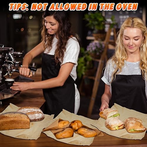 Miniatura 3 de Yeaqee 1000 hojas de papel pergamino sin blanquear de 12 x 16 pulgadas, hoja de envoltura de pan de galletas, papel desechable, para microondas,