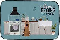 Vista 361 de Caroline's Treasures CK7824DDM - Tapete absorbente para secado de platos con diseño de bulldog inglés, rojo y blanco, para encimera de cocina, 14 x