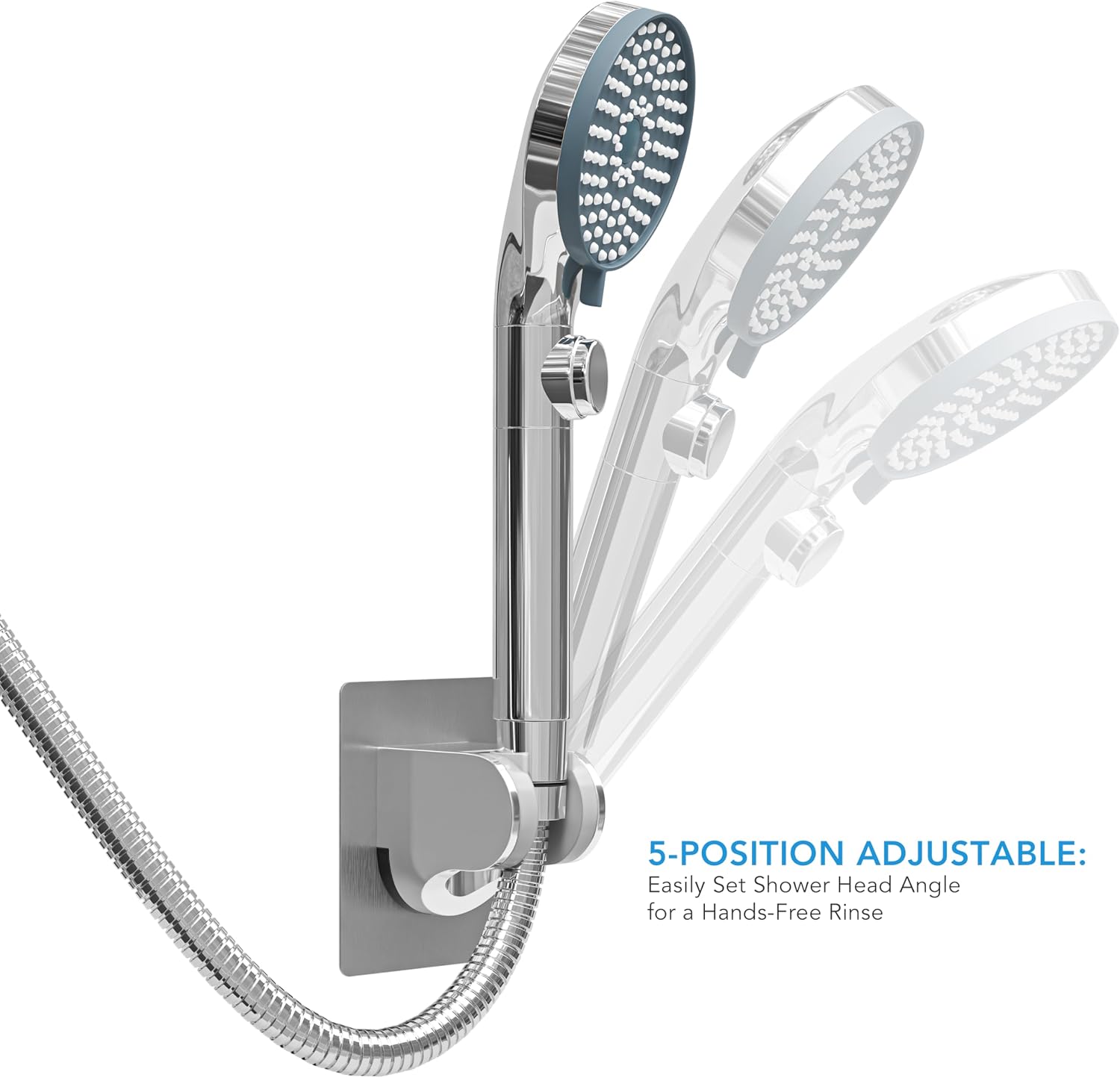 RV Shower Head with Hose ABS Outdoor RV Shower Hose Kit Replacement with ON/OFF Switch for RV, Trailer, Campers, Motorhomes, Fifth Wheels, Boats (Chrome)