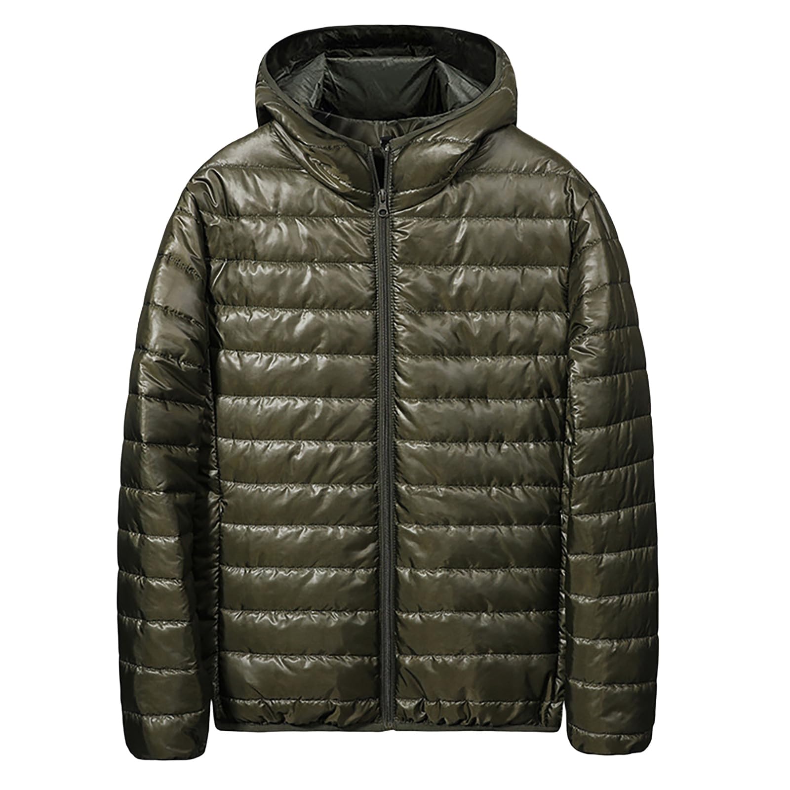 Wankang Mens Casual Quilted Puffer Parka Jackets Lightweight Down Jacket Zip Up Cotton-Padded Jacket Winter Coat with Pocket