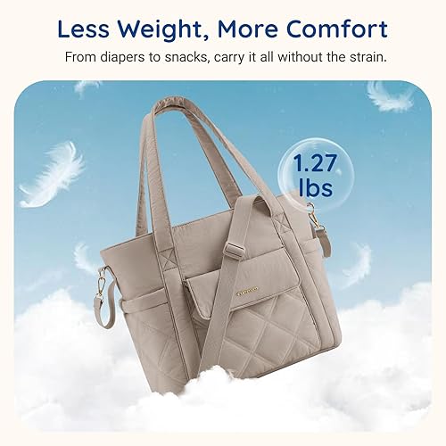 Miniatura 2 de mommore Bolsa de pañales, bolsa de bebé pequeña con bolsillos aislados, ligera, con correas para cochecito, bolsa de gimnasio con correa de yoga