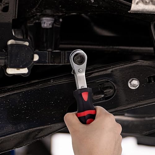 Miniatura 7 de Enhon Juego de herramientas de ajuste automático de holgura herramienta de liberación de extremo de horquilla llave de trinquete cuadrada doble de