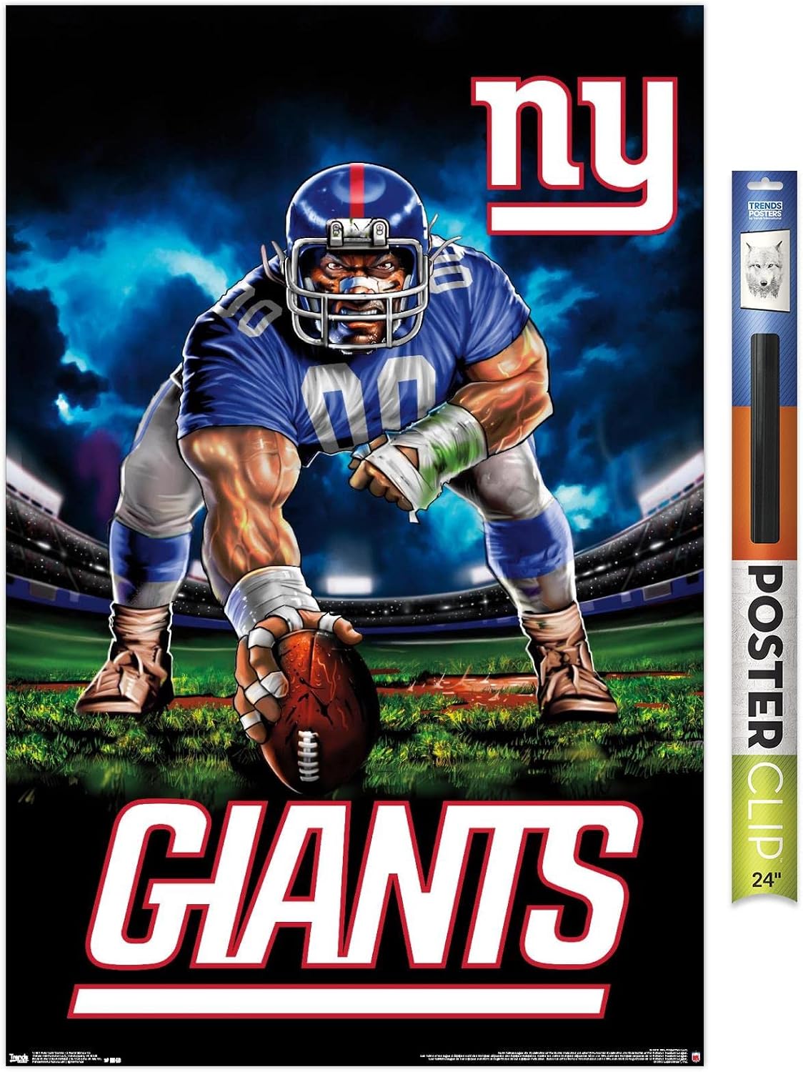 Trends International NFL New York Giants - 3 Point Stance 19 Wall Poster, 22.375" x 34", Black Framed Version