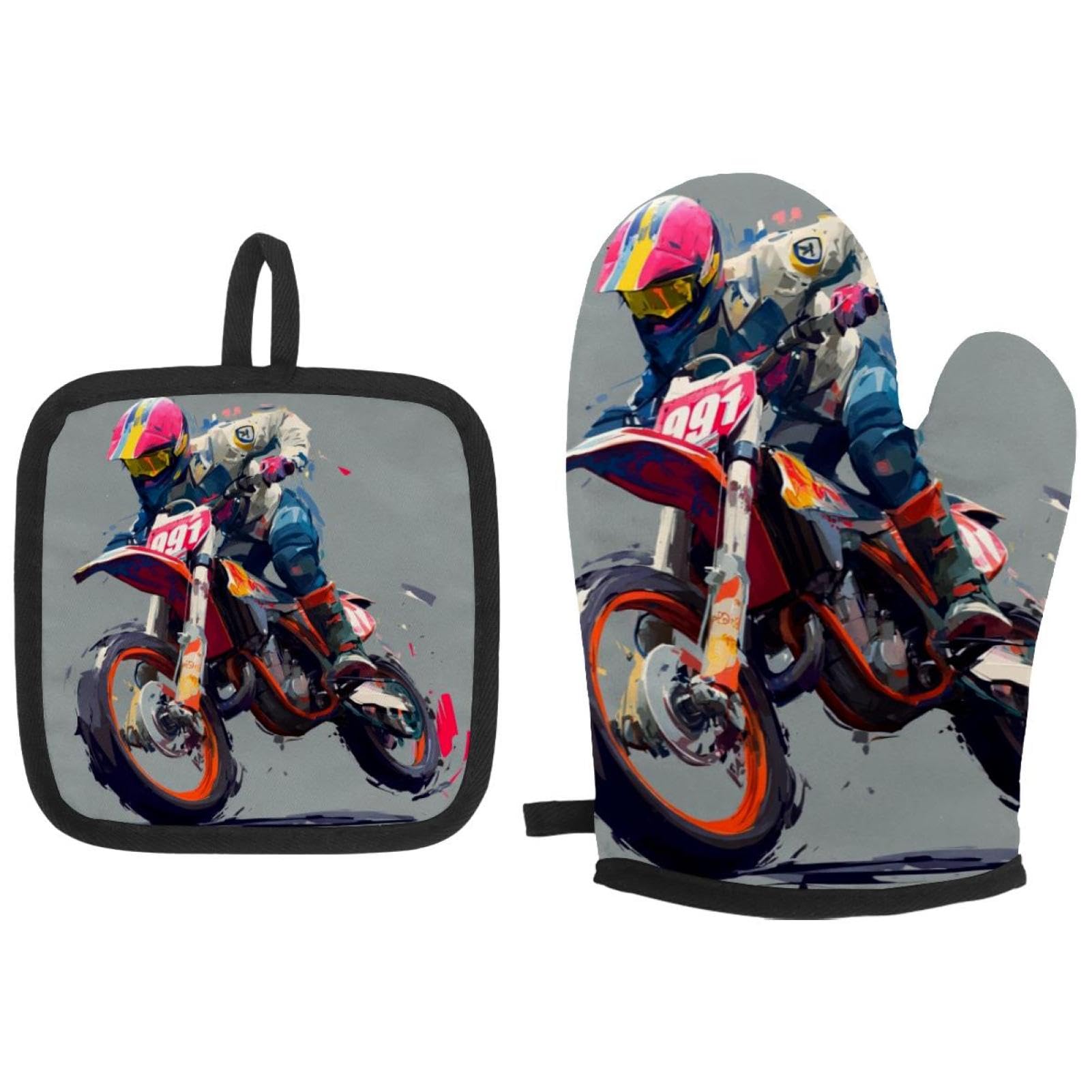 Gants de four et maniques moto cross accessoire de cuisson anti-brûlure