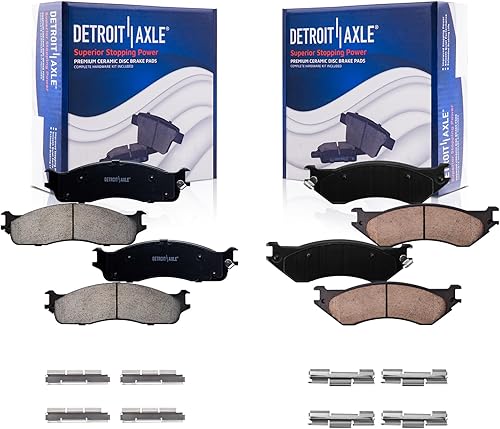 Detroit Axle - Pastillas de freno para Dodge Ram 2500 3500 2003-2008, Ram 4000 2005-2008, 2004 2006 2007 Pastillas de freno de cerámica delanteras y