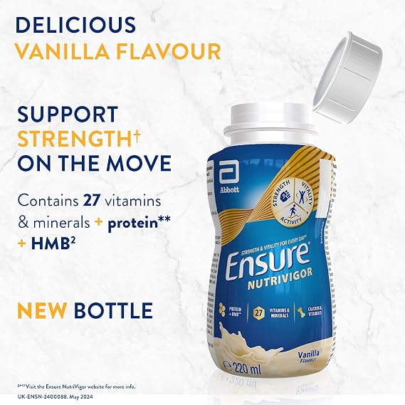 Ensure NutriVigor - Vanilla Flavour Shake –8x220ml – Nutritional Supplement