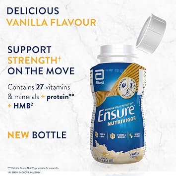 Ensure NutriVigor - Vanilla Flavour Shake –8x220ml – Nutritional Supplement