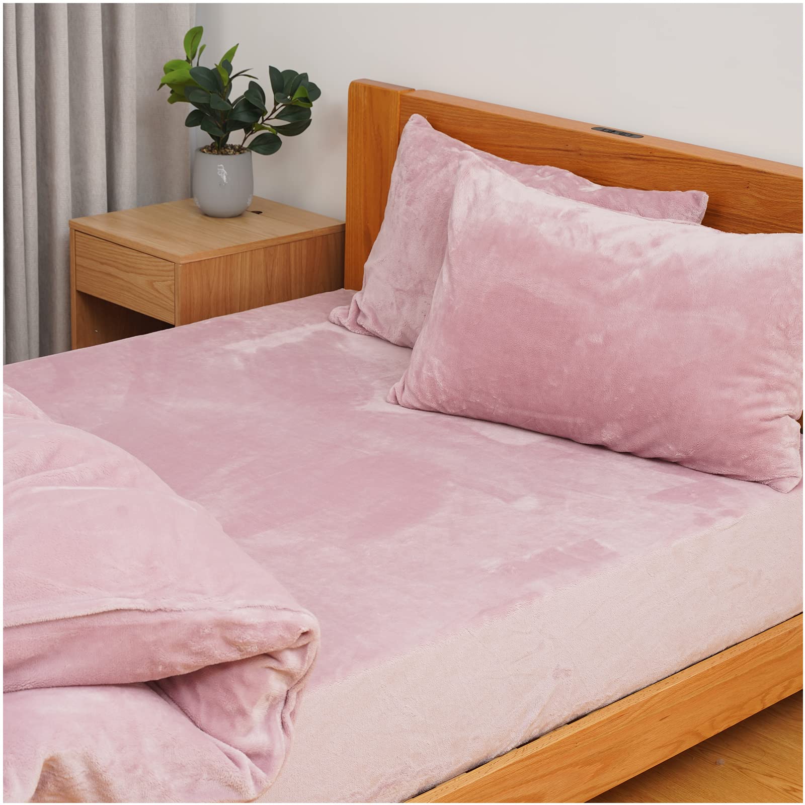 ボックスシーツ 冬用 あったか フランネル マイクロファイバー ピンク ボックスシーツ 冬用 あったか フランネル マイクロファイバー ピンク