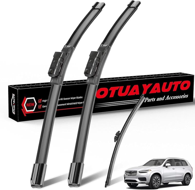 Palhetas do limpador de para-brisa OTUAYAUTO Top Lock para Volvo XC90, XC40 e V90 – 24" + 20" + 14", conjunto com 3