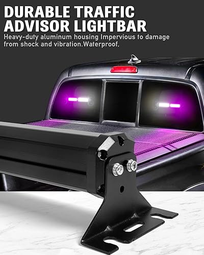 Miniatura 20 de HLauto Barra de luz estroboscópica de emergencia 1002L para asesor de tráfico: luz intermitente de advertencia de seguridad de 40 LED, visera N.° 01