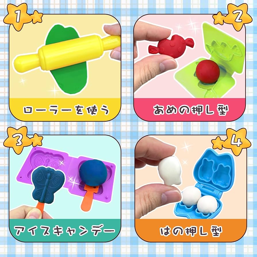 Amazon.co.jp: VBACALA ねんど 粘土 小麦粘土 12色 ねんどセット