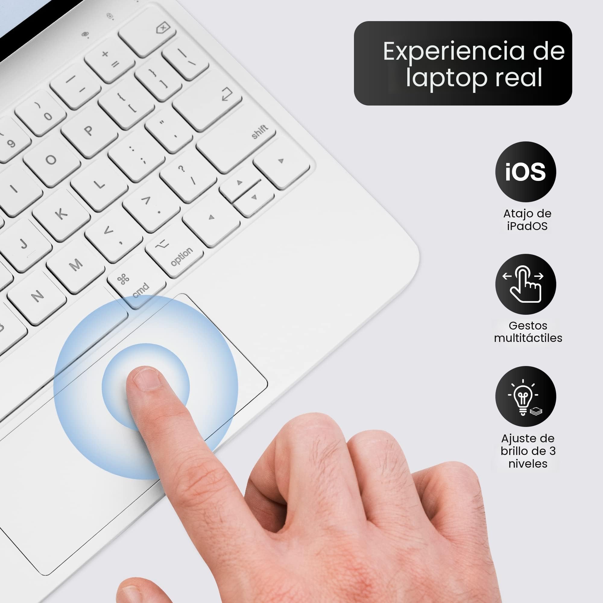 Magic Keyboard para iPad 10ª generación 2022/iPad (A16) 11ª generación 2025, funda con teclado, soporte magnético, trackpad integrado, QWERTZ, alemán (blanco)