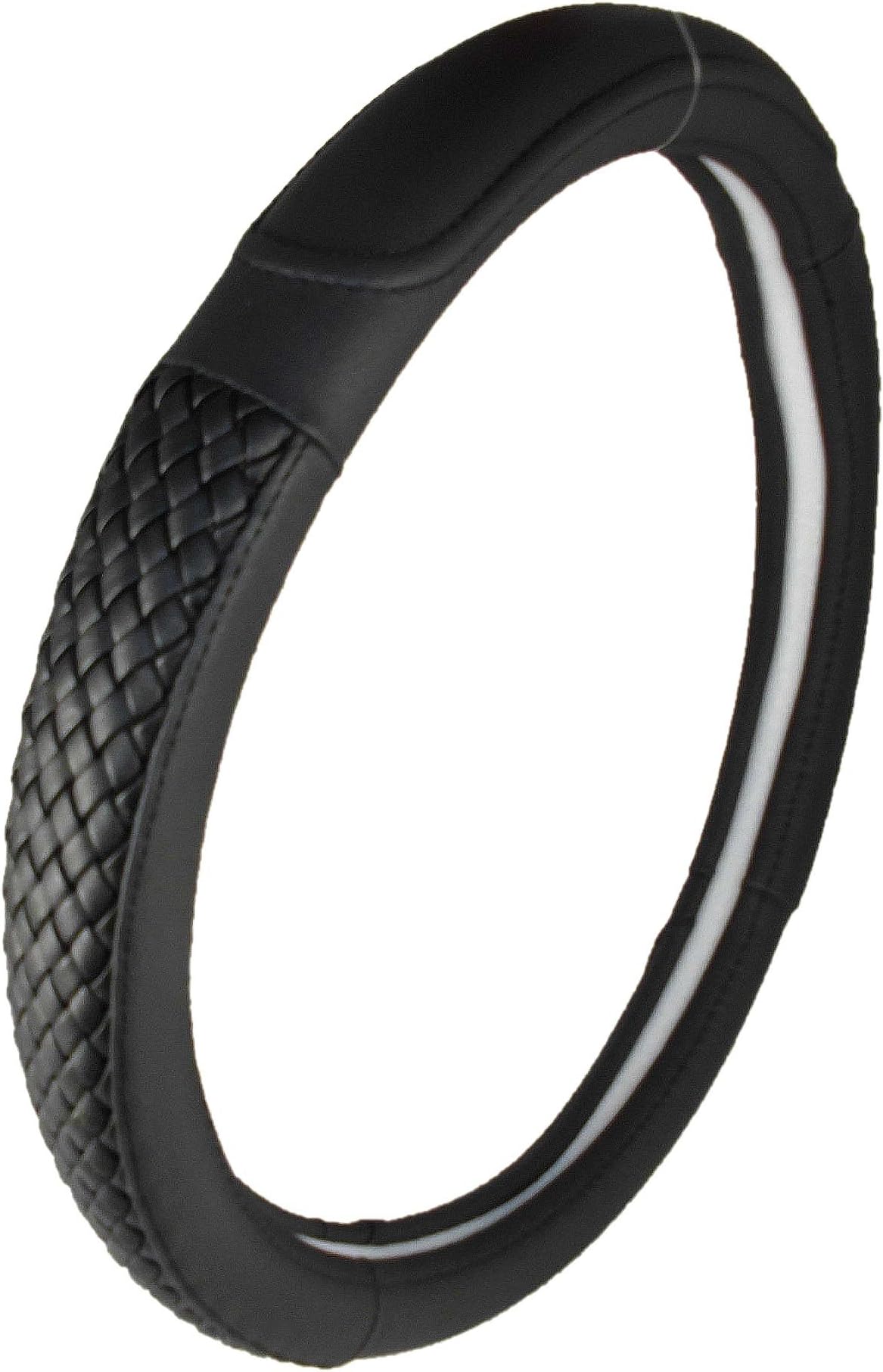 Generic Leather Braided Car Steering Wheel Cover Sets 14-15" Non-slip (Black)