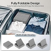 Vista 5 de KDD Tablet Pillow Stand with Storage, Foldable iPad Holder for Bed, Lap and Desk, Angle Adjustable Soft Pad Dock with Stylus Mount Compatible with