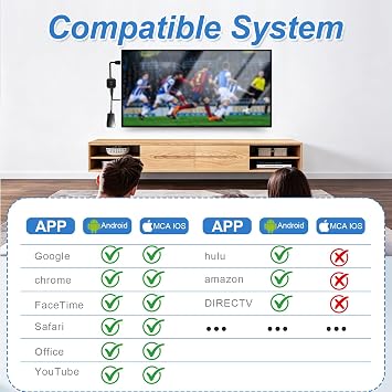 Chromecast Google Chromecast Device for TV Wireless Display Dongle Adapter for iPhone Android Windows, 4K Wireless HDMI Screen Mirroring Projector Support DLNA/AirMirror/Airplay/Miracast