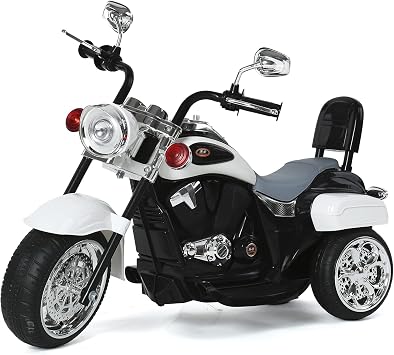 Freddo 6V Ride On Chopper Toy Car - 1 Seater Electric Vehicle for Kids - Durable & Easy to Clean White