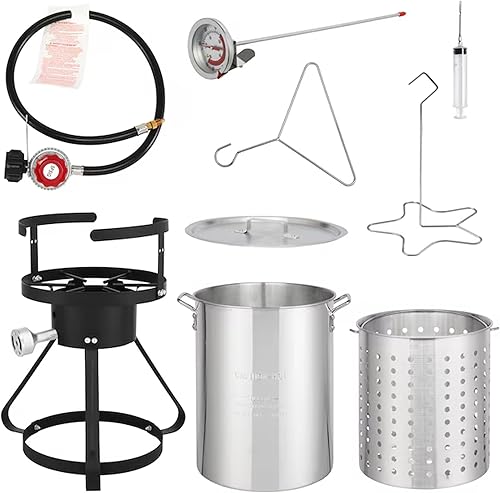 Miniatura 9 de Red Mountain Valley - Freidora de pavo de propano de aluminio de 30 cuartos de galón con boquilla de drenaje y quemador de propano