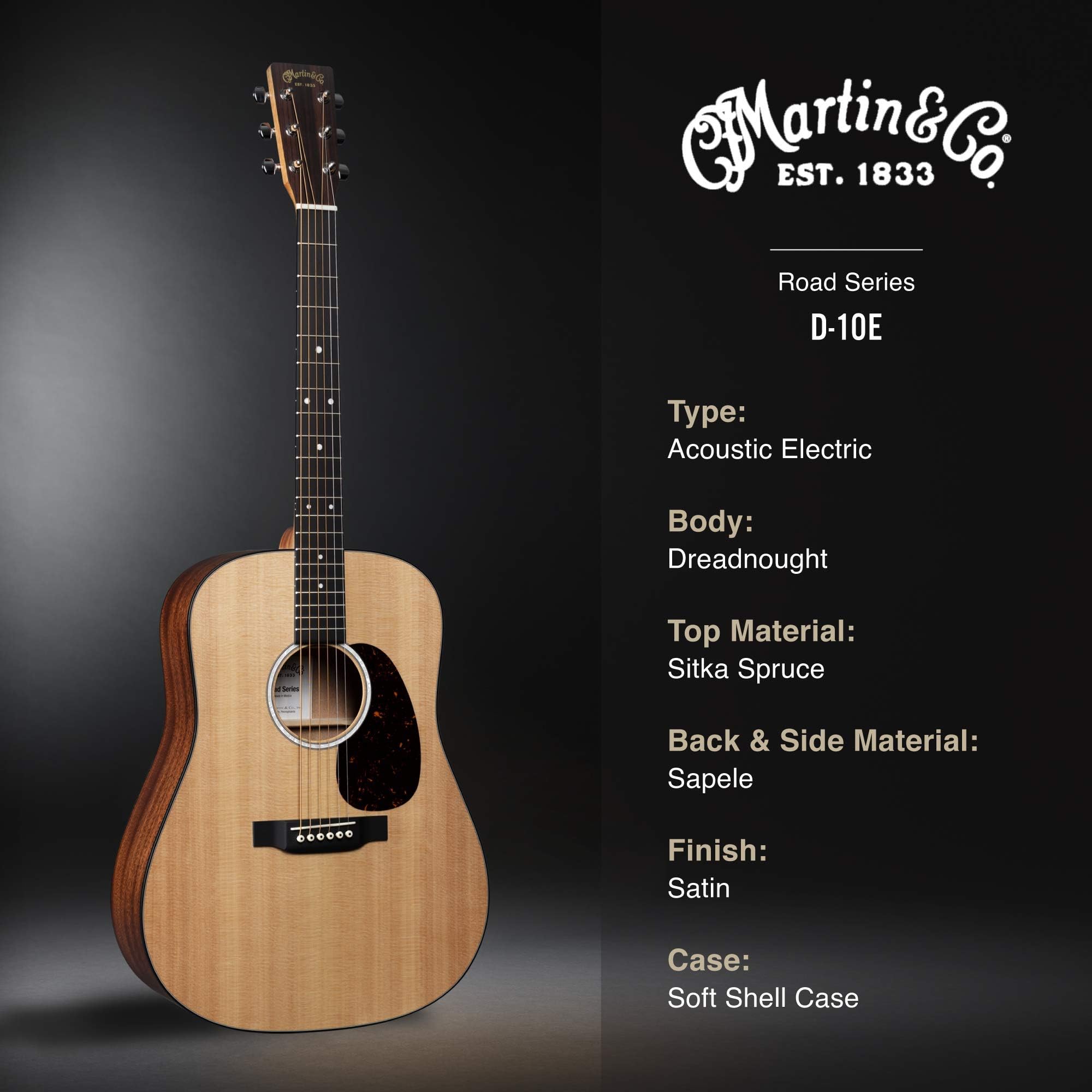 Martin D-10E Road Series - Natural Sitka Spruce