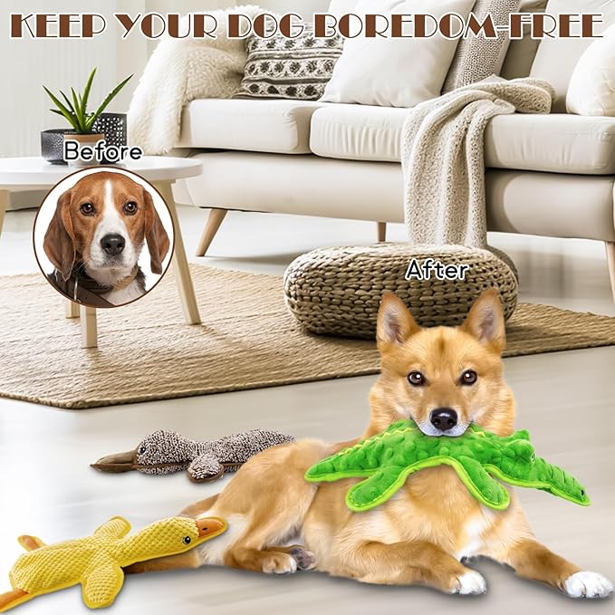 Juguetes Mordedores Squeak Sin Relleno para Perros - Pack de 3 miniatura 6