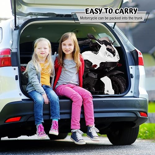 Miniatura 9 de JOINATRE Motocicleta eléctrica para niños juguete de motocicleta de 6 V alimentado por pilas para niños y niñas juguetes de montar con pedal bocina