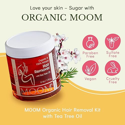 Miniatura 2 de MOOM - Kit de removedor de cabello orgánico, esmalte natural para todo el cuerpo, axilas y bikini, infundido con aceite de árbol de té, ideal para