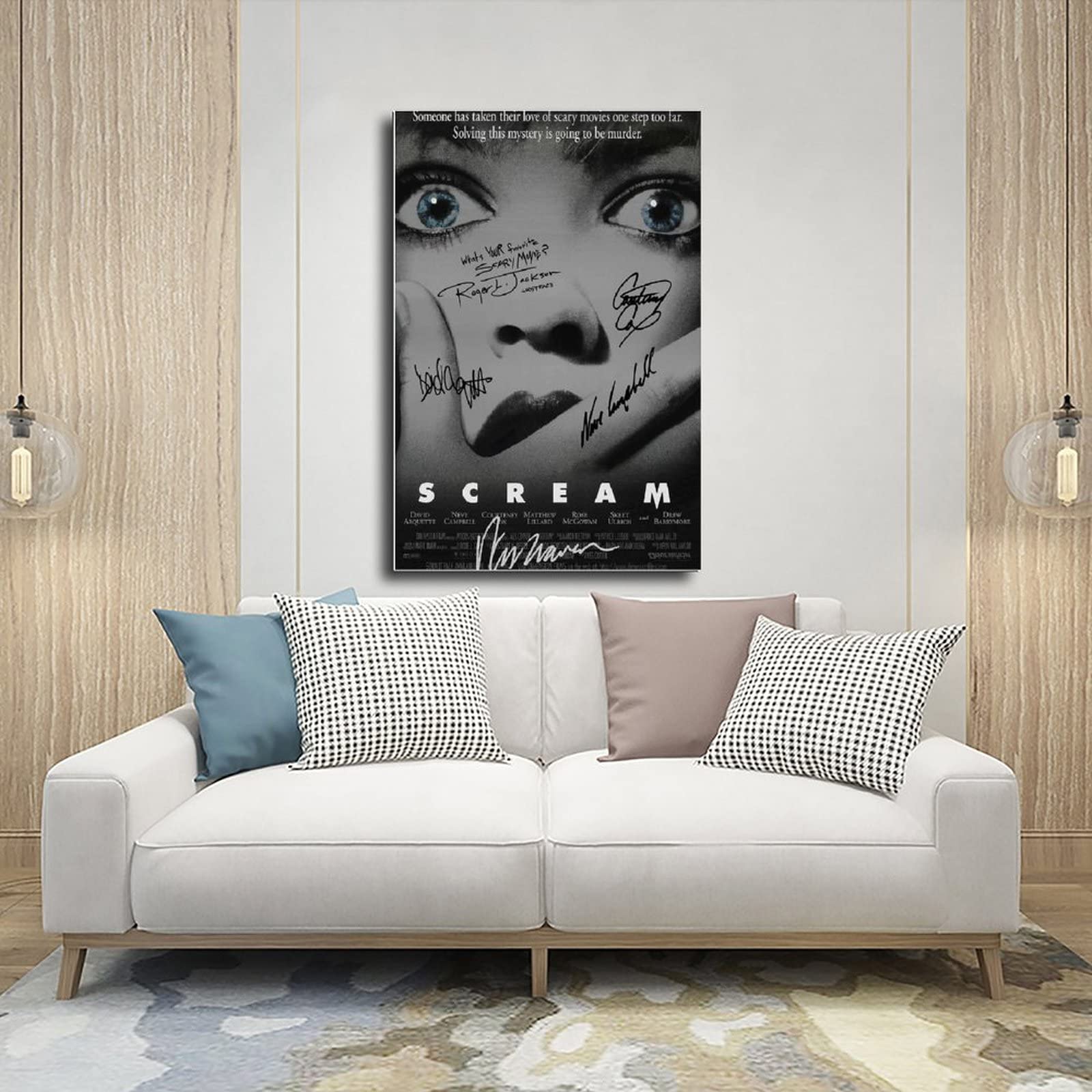 Scream 1 Poster sur toile pour décoration murale pour salon, chambre à coucher, style sans cadre, 60 x 90 cm