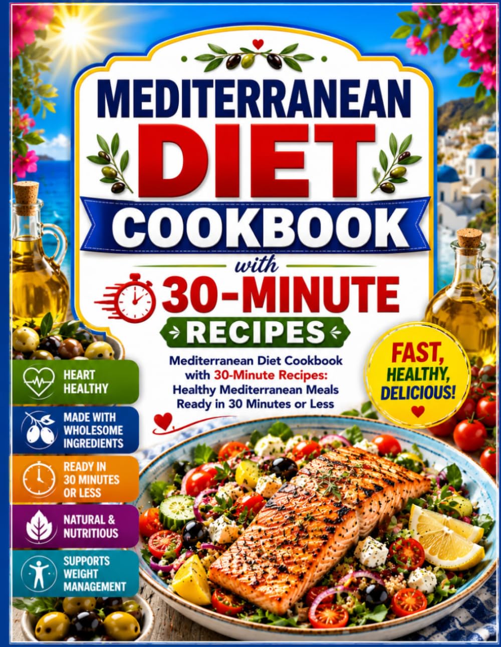 Mediterranean Diet Cookbook with 30-Minute Recipes: Mediterranean Diet Cookbook with 30-Minute Recipes: Healthy Mediterranean Meals Ready in 30 Minutes or Less